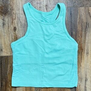 Lululemon Ebb to Street Cropped Racerback Tank Top in Wild Mint, Size 4